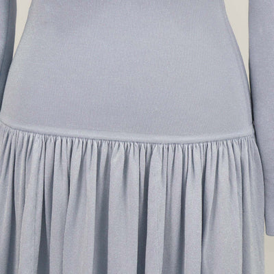 Zimmermann Light Blue Blend Viscose Acacia Ribbed Knit Crop Top & High Waisted Skirt Set