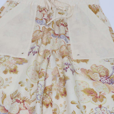 Alemais Cream Multicolor Linen Philomena Floral Print Wide Leg Pants
