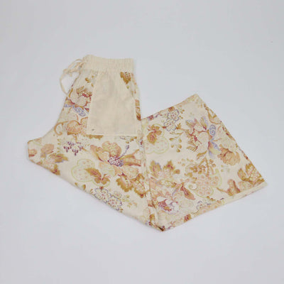 Alemais Cream Multicolor Linen Philomena Floral Print Wide Leg Pants