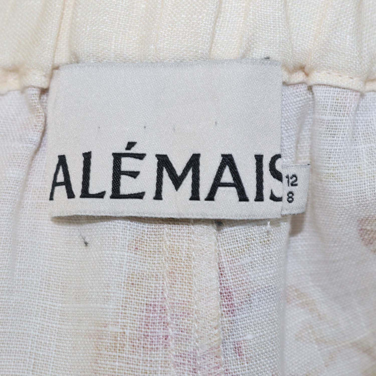 Alemais Cream Multicolor Linen Philomena Floral Print Wide Leg Pants