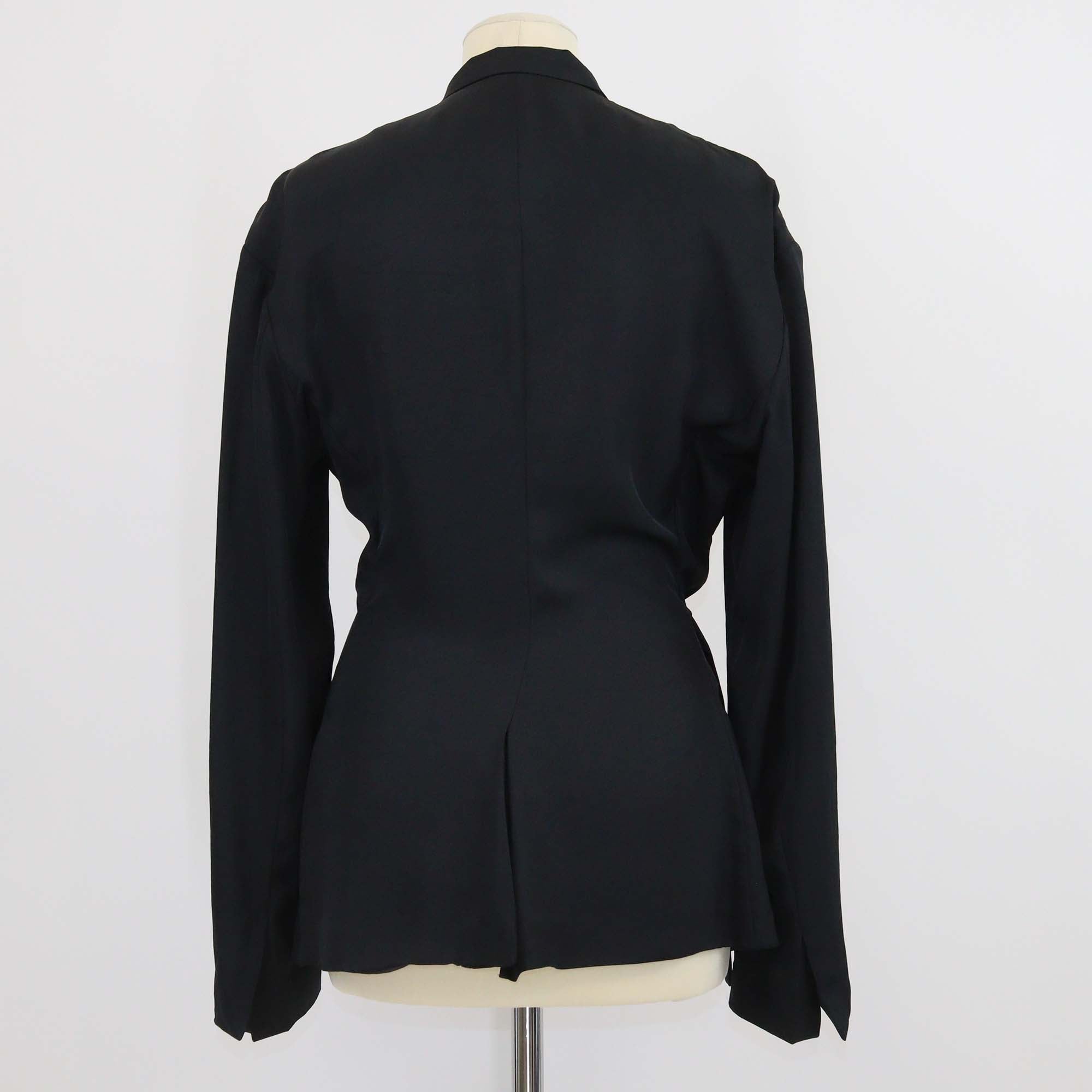 A.F. Vandevorst Black Triacetate Long Sleeve Belted Blazer