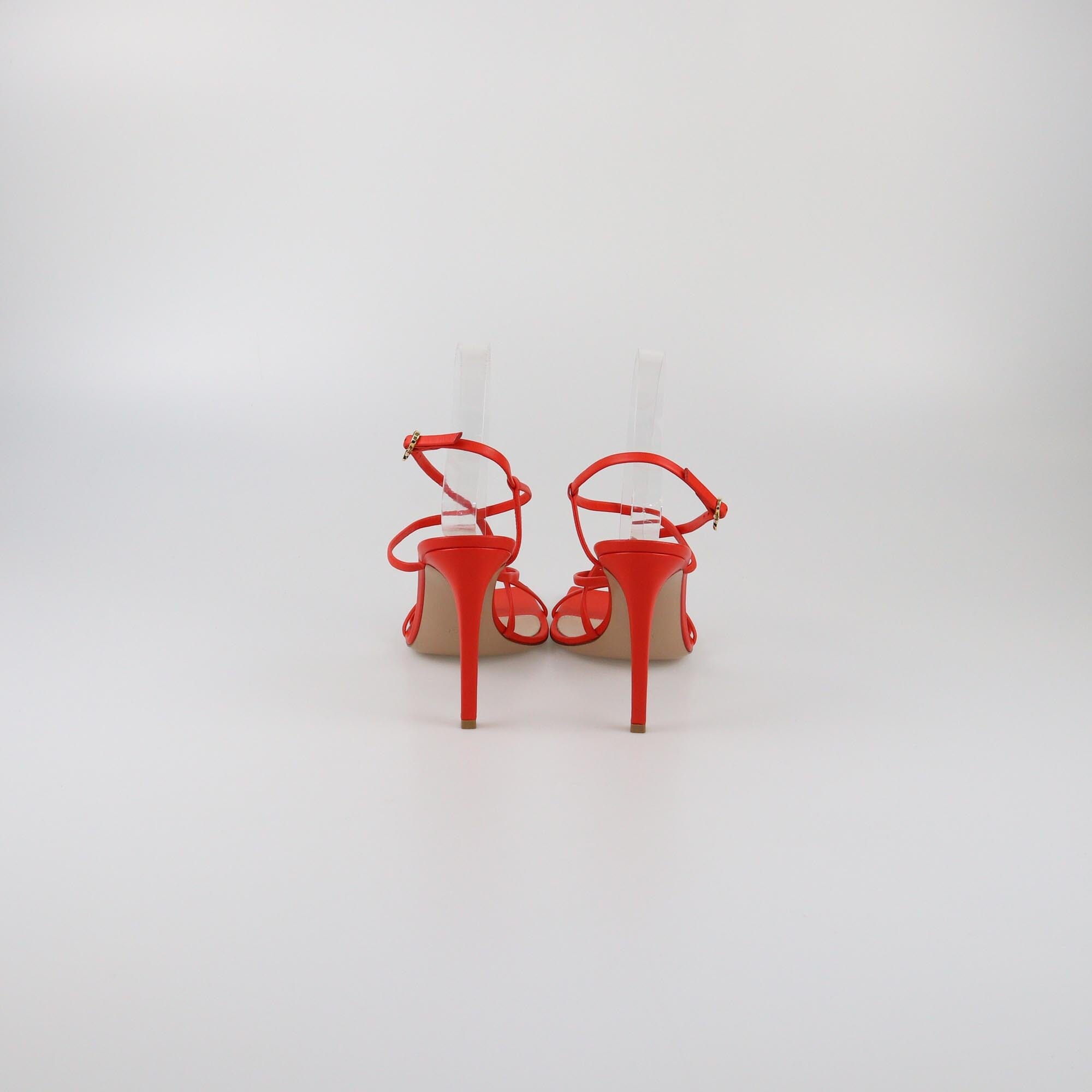 Gianvito Rossi Coral Red Manilla Ankle Strap Sandals Womens Gianvito Rossi 