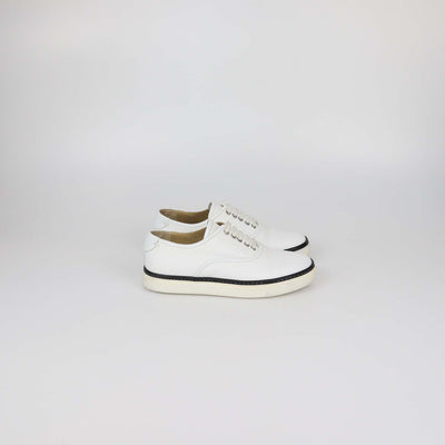Hermes White Epsom Leather Low Top Sneakers