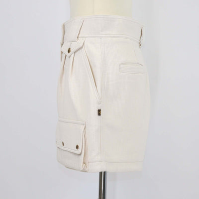 Louis Vuitton Off White Cotton Corduroy Mini Shorts