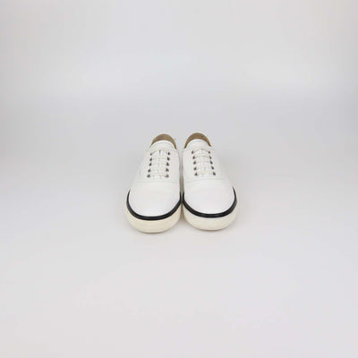 Hermes White Epsom Leather Low Top Sneakers