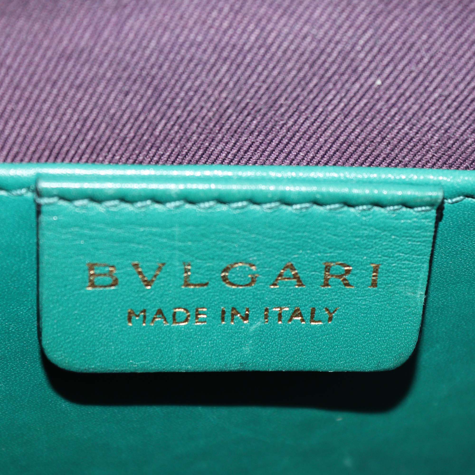 Bvlgari Green Leather Small Serpenti Forever Crossbody Bag