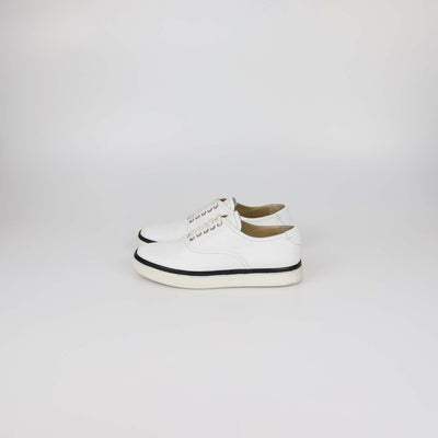 Hermes White Epsom Leather Low Top Sneakers