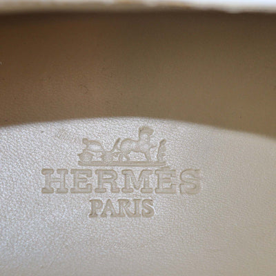 Hermes White Epsom Leather Low Top Sneakers