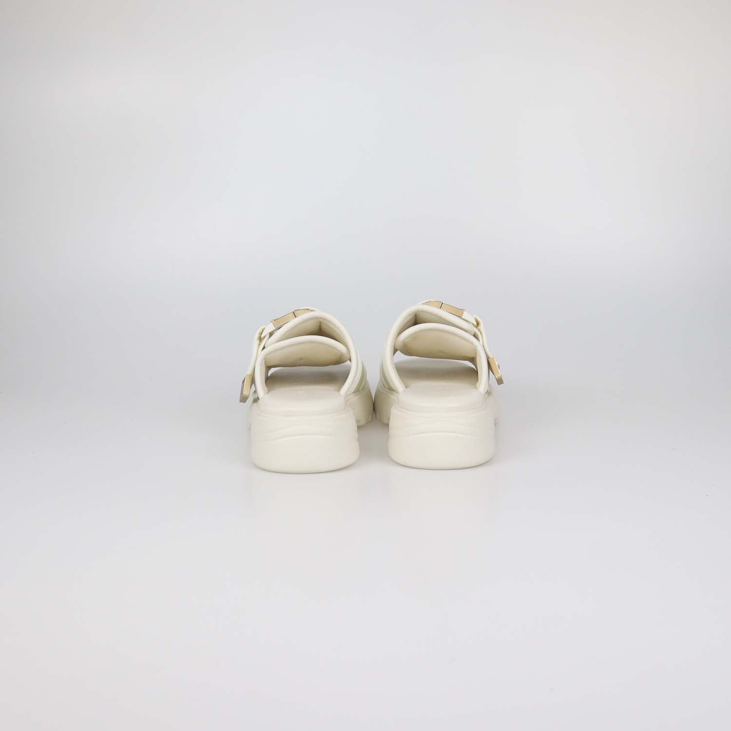 Bottega Veneta White Nylon Flash Bomber Slide Sandals