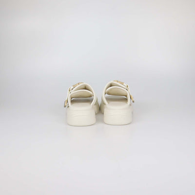 Bottega Veneta White Nylon Flash Bomber Slide Sandals