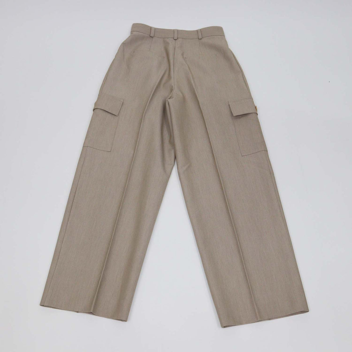 The Frankie Shop Beige Blend Polyester Cargo Wide Leg Pants