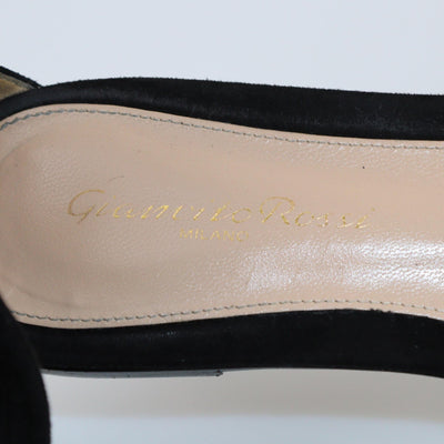 Gianvito Rossi Black Ankle Wrap Flat Sandals Womens Gianvito Rossi 