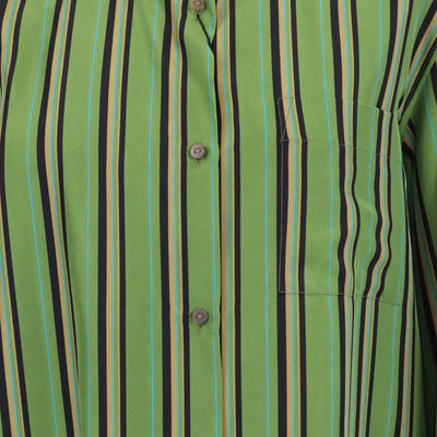 Loewe Green Silk Stripe Long Shirt