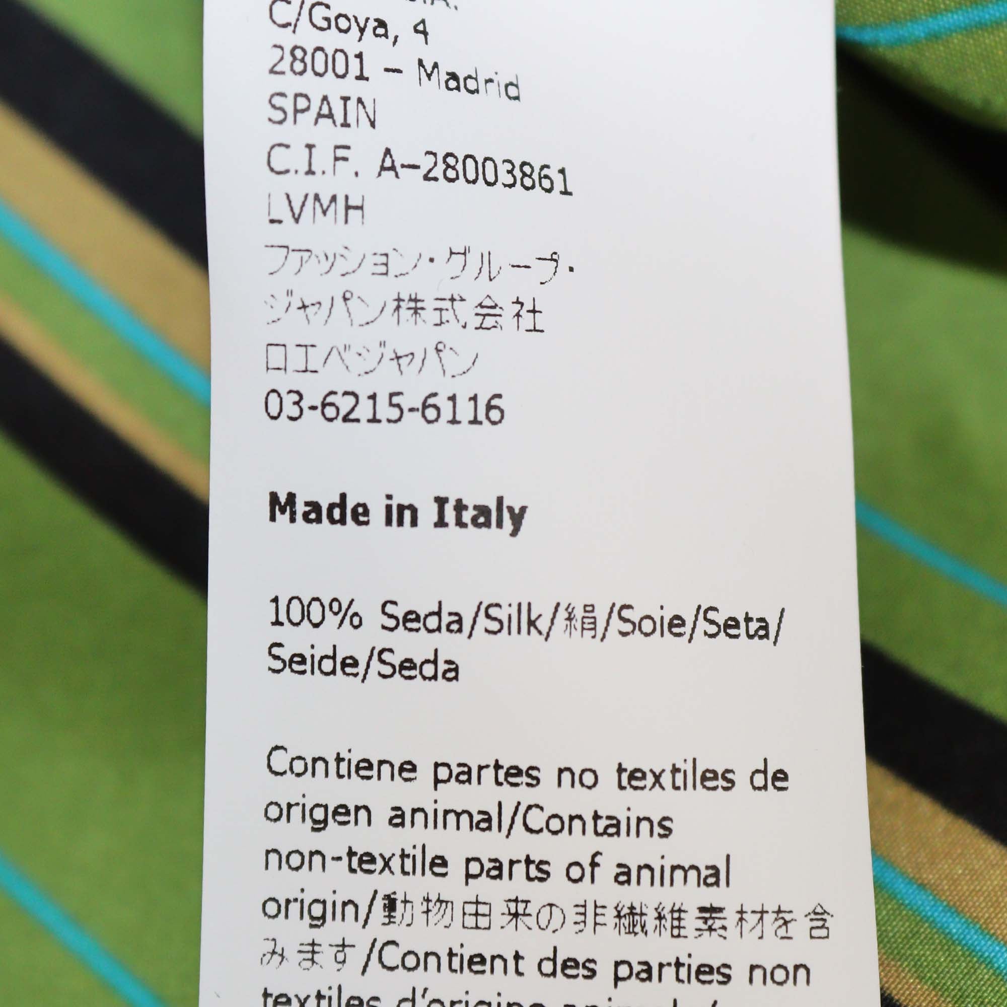 Loewe Green Silk Stripe Long Shirt