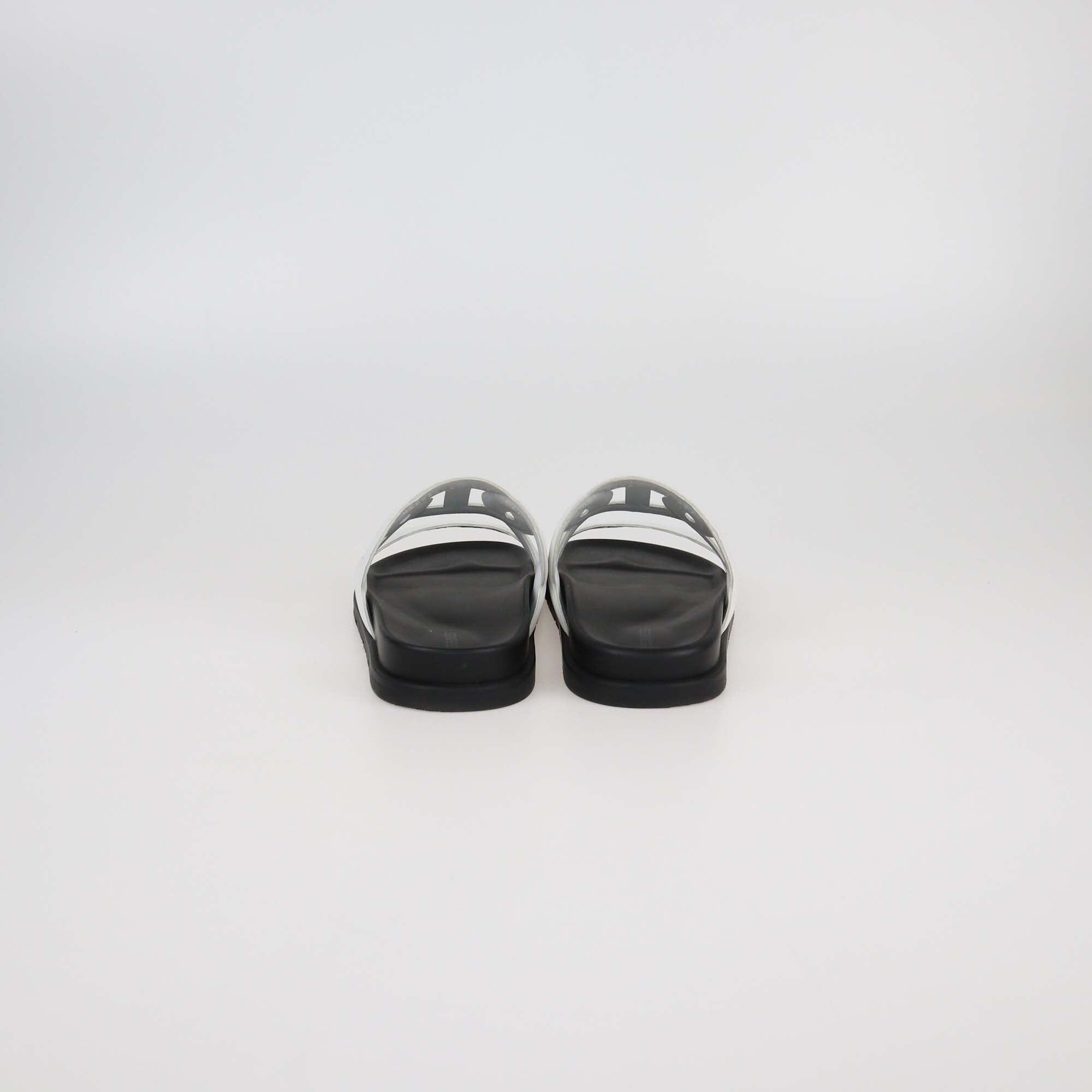 Hermes White Leather Extra Sandals Womens Hermes 