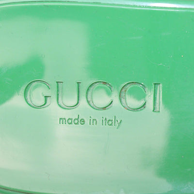Gucci Green Rubber Block Heel Slide Sandals