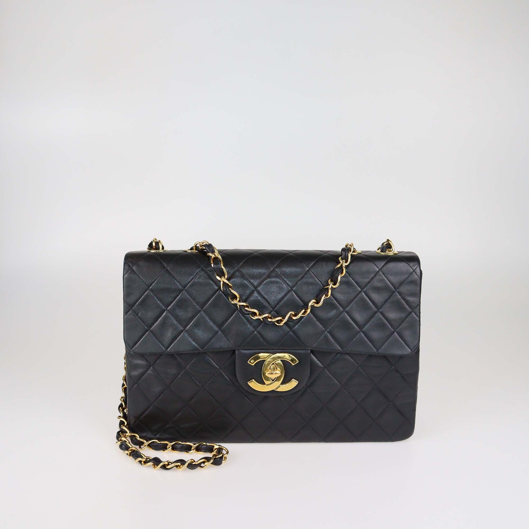 Chanel Black Quilted Leather Maxi Classic Flap Bag