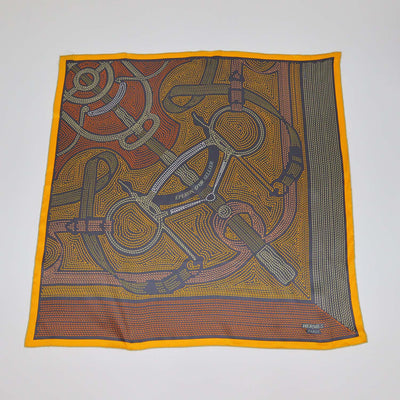 Hermes Multicolor Silk Eperon D'Or Sellier Scarf 70