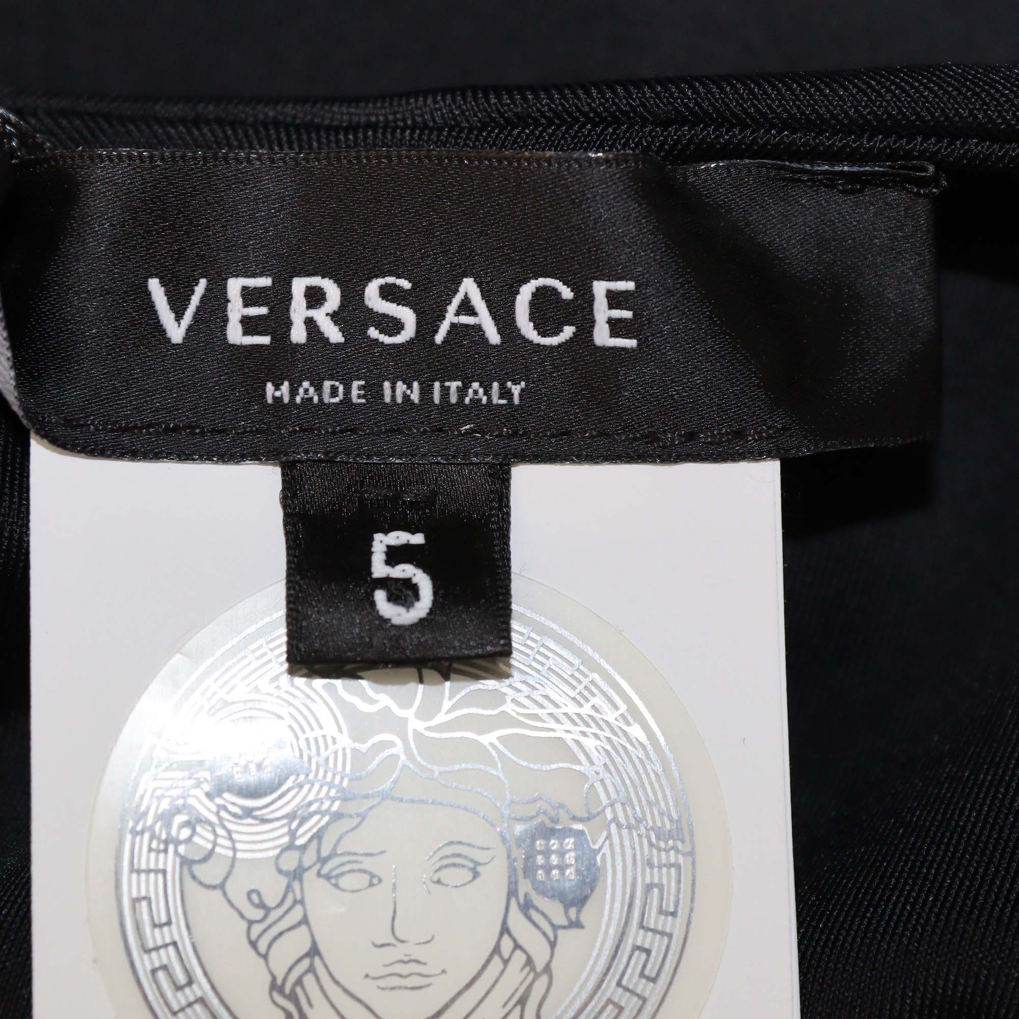 Versace Black Blend Fabric Greca One Piece Swimsuit