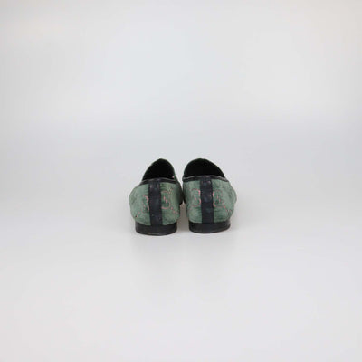 Gucci Green GG Velvet Jordaan Horsebit Loafers