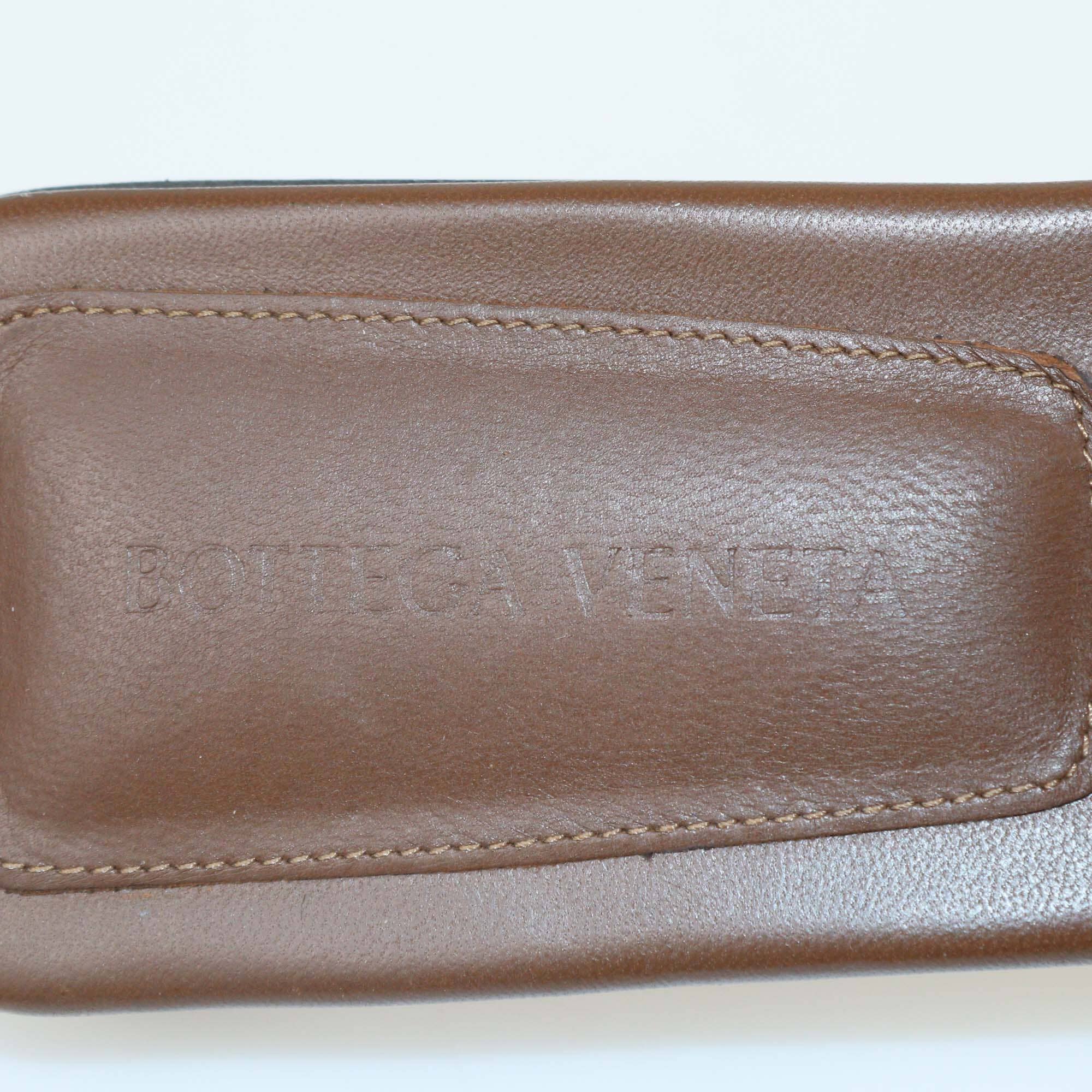 Bottega Veneta Brown Intrecciato Leather Parco Flat Mules Womens Bottega Veneta 