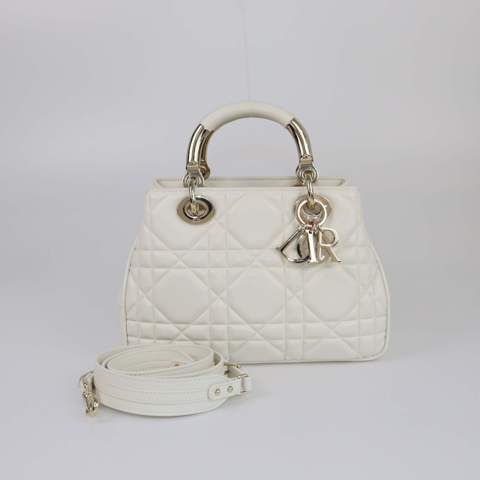 Christian Dior Off White Small The Lady 95.22 Top Handle Bag Womens Christian Dior 