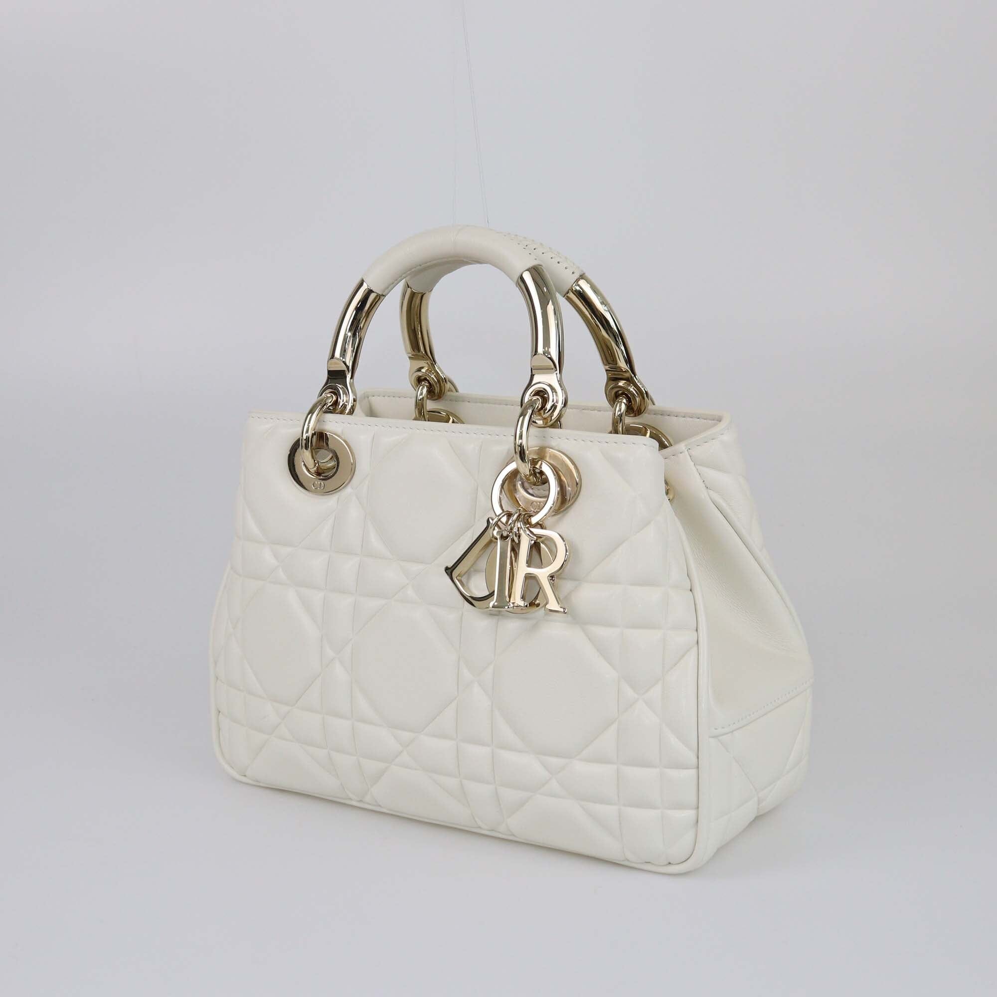 Christian Dior Off White Small The Lady 95.22 Top Handle Bag Womens Christian Dior 