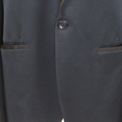 Etro Navy Blue Cotton Paisley Print Single Breasted Blazer