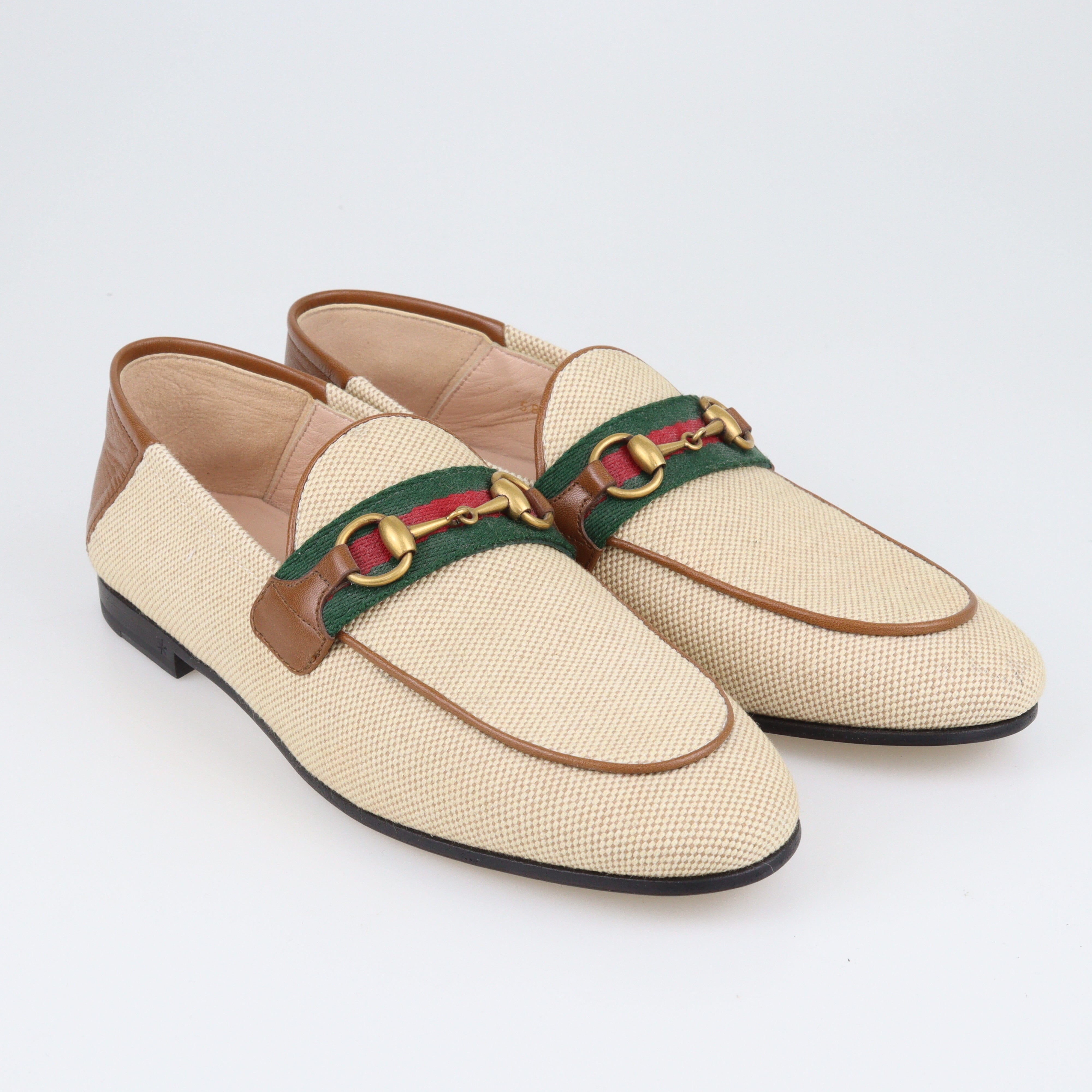Beige/Brown Brixton Loafer Shoes Gucci 
