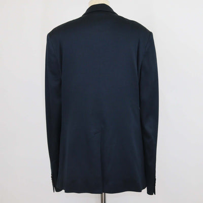 Etro Navy Blue Cotton Paisley Print Single Breasted Blazer
