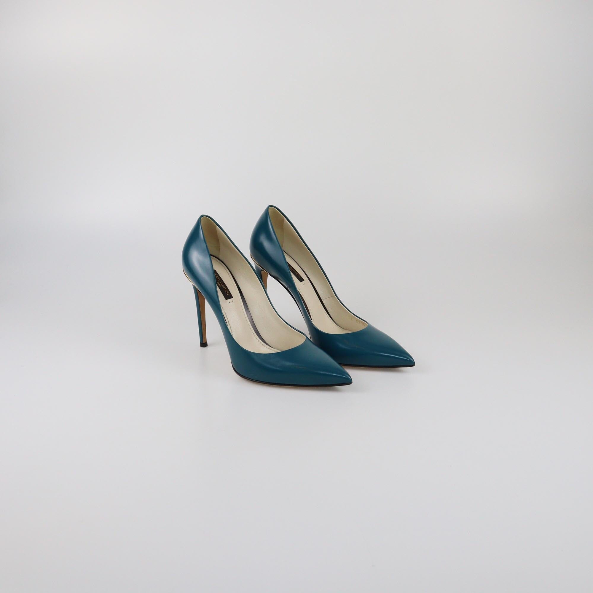 Louis Vuitton Teal Blue Eyeline Pointed Toe Pumps Womens Louis Vuitton 