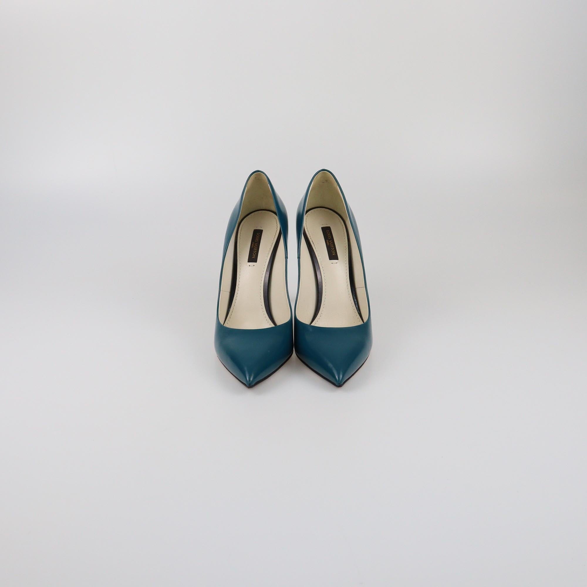 Louis Vuitton Teal Blue Eyeline Pointed Toe Pumps Womens Louis Vuitton 