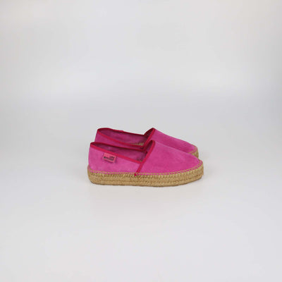 Love Moschino Fuchsia Suede Platform Espadrille Flats