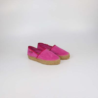 Love Moschino Fuchsia Suede Platform Espadrille Flats