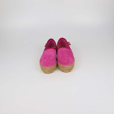Love Moschino Fuchsia Suede Platform Espadrille Flats