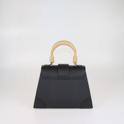 Goyard Black Leather Saigon PM Top Handle Bag