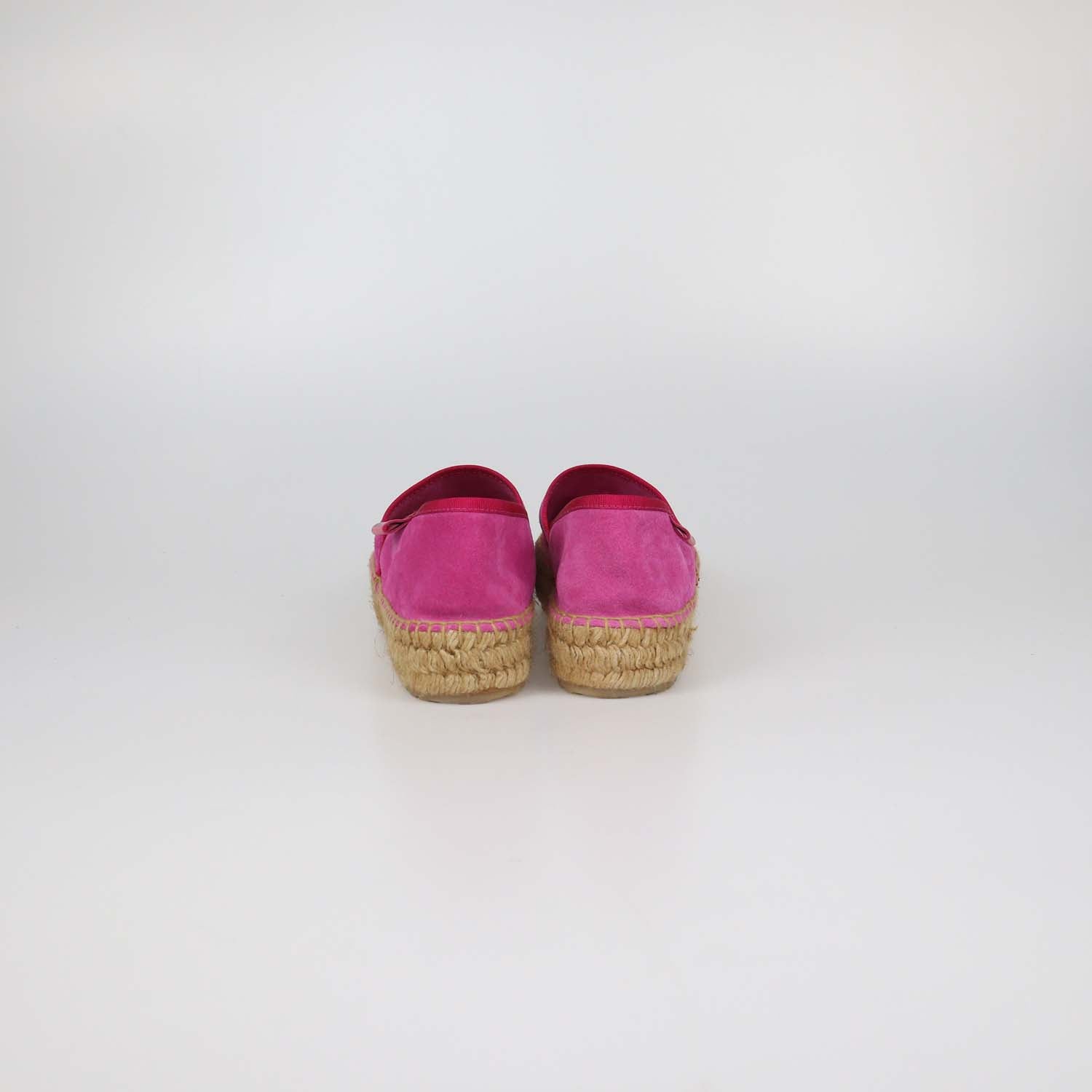 Love Moschino Fuchsia Suede Platform Espadrille Flats