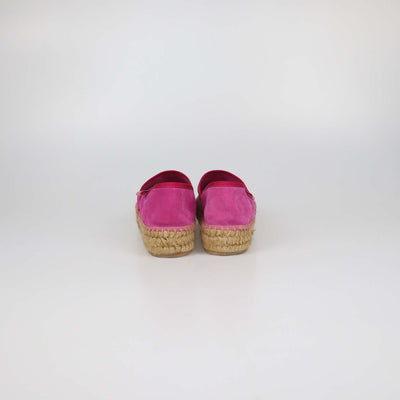 Love Moschino Fuchsia Suede Platform Espadrille Flats
