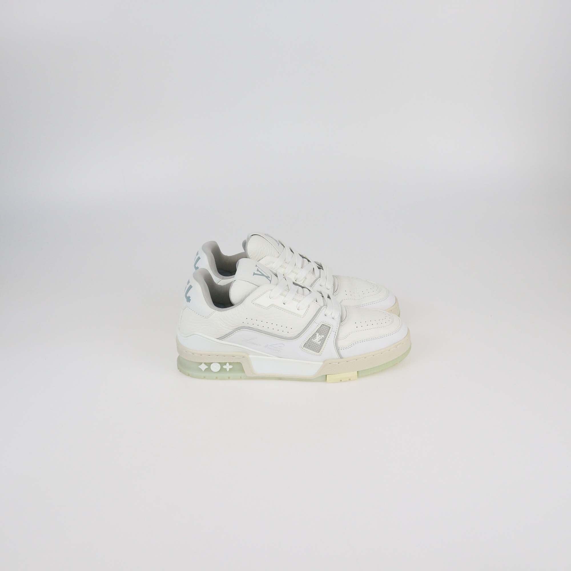 Louis Vuitton White Leather LV Trainer Sneakers Womens Louis Vuitton 