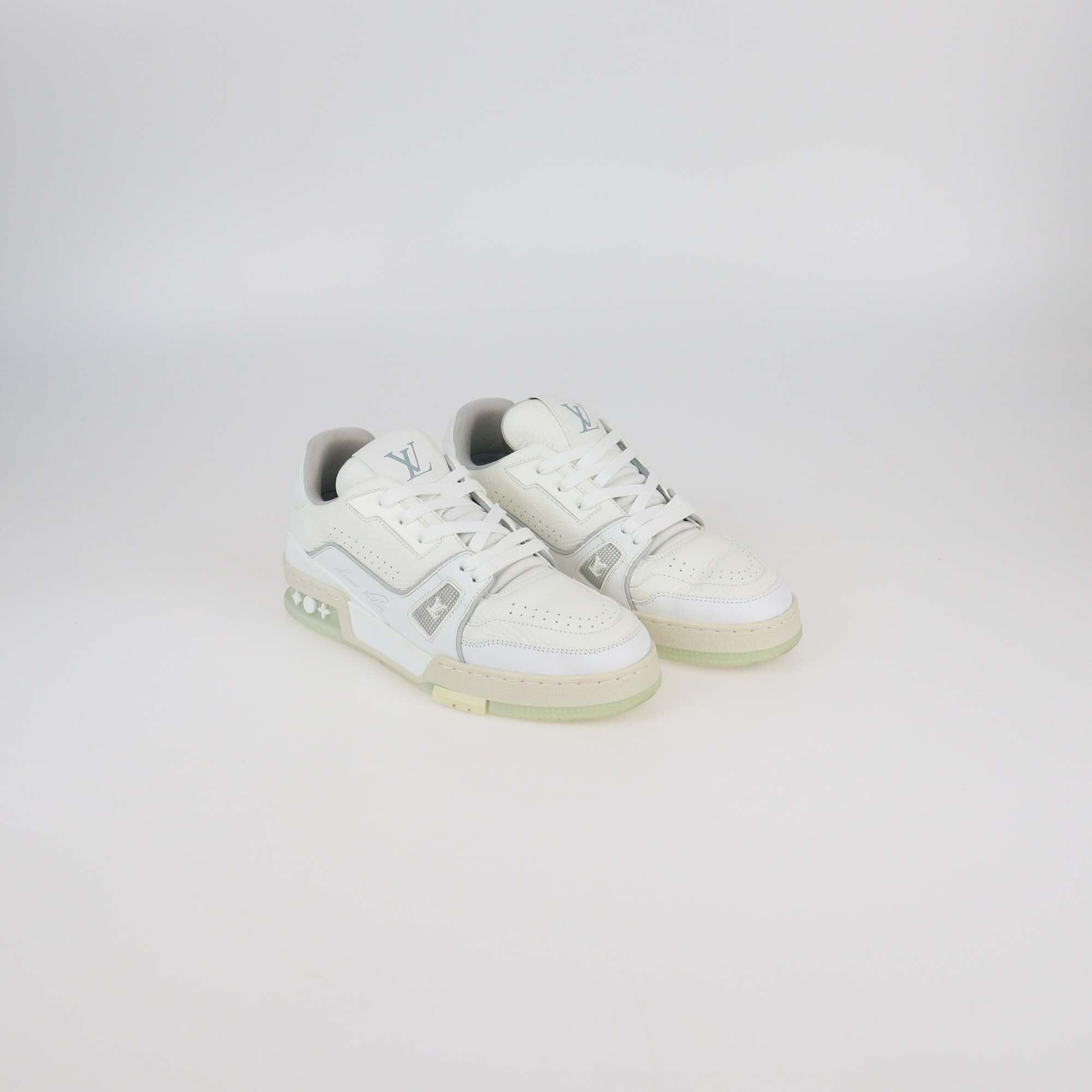 Louis Vuitton White Leather LV Trainer Sneakers Womens Louis Vuitton 