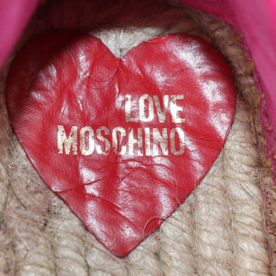 Love Moschino Fuchsia Suede Platform Espadrille Flats