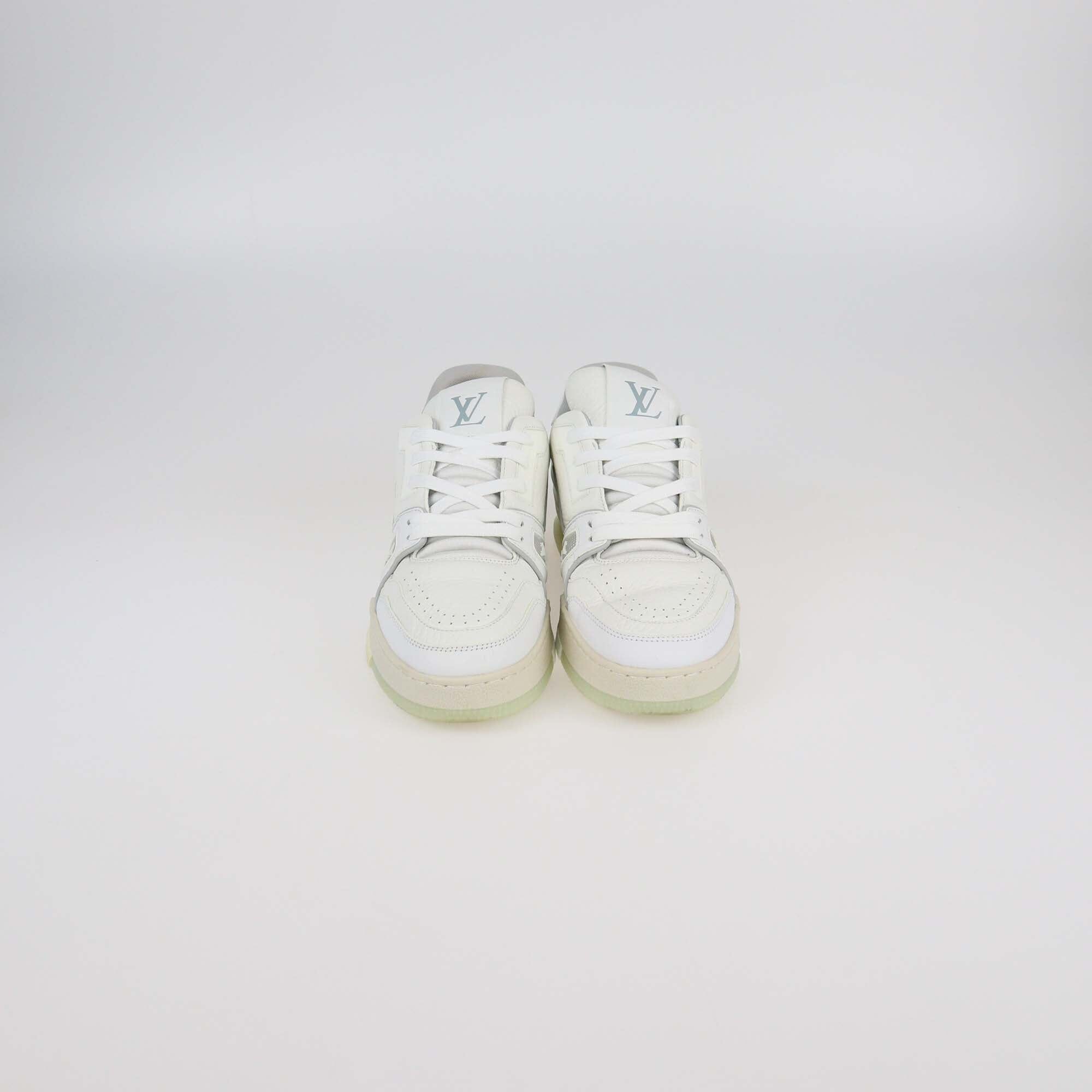 Louis Vuitton White Leather LV Trainer Sneakers Womens Louis Vuitton 