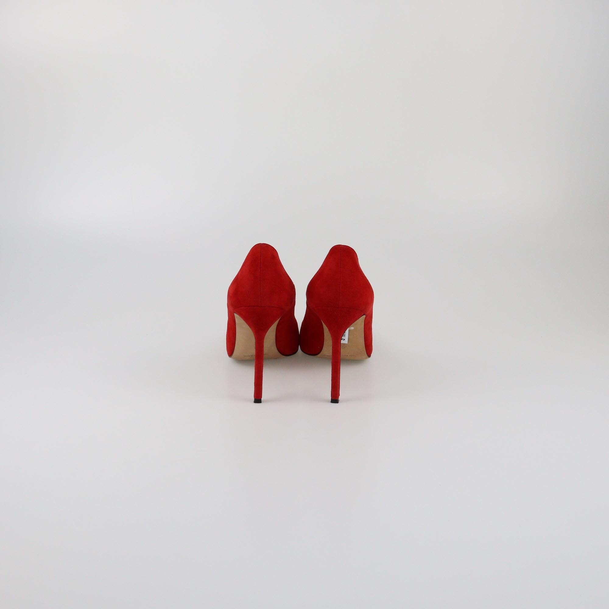 Manolo Blahnik Red Round Toe Pumps Womens Manolo Blahnik 