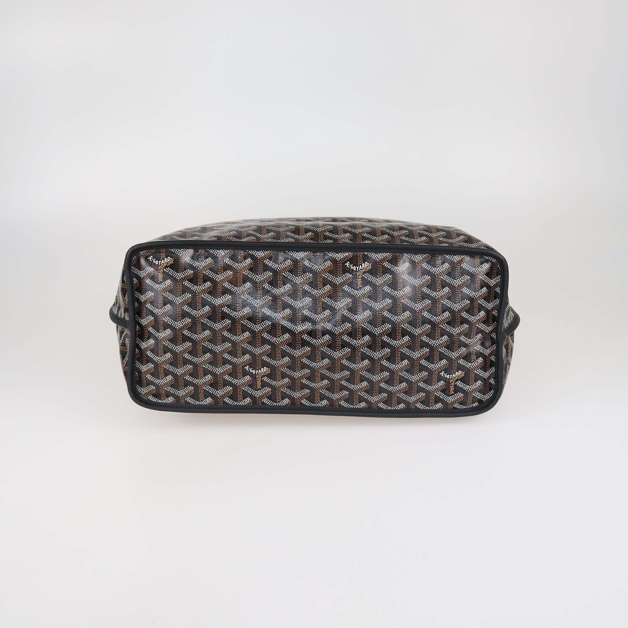 Goyard Black Goyardine Canvas Bulldog Print Anjou PM Tote