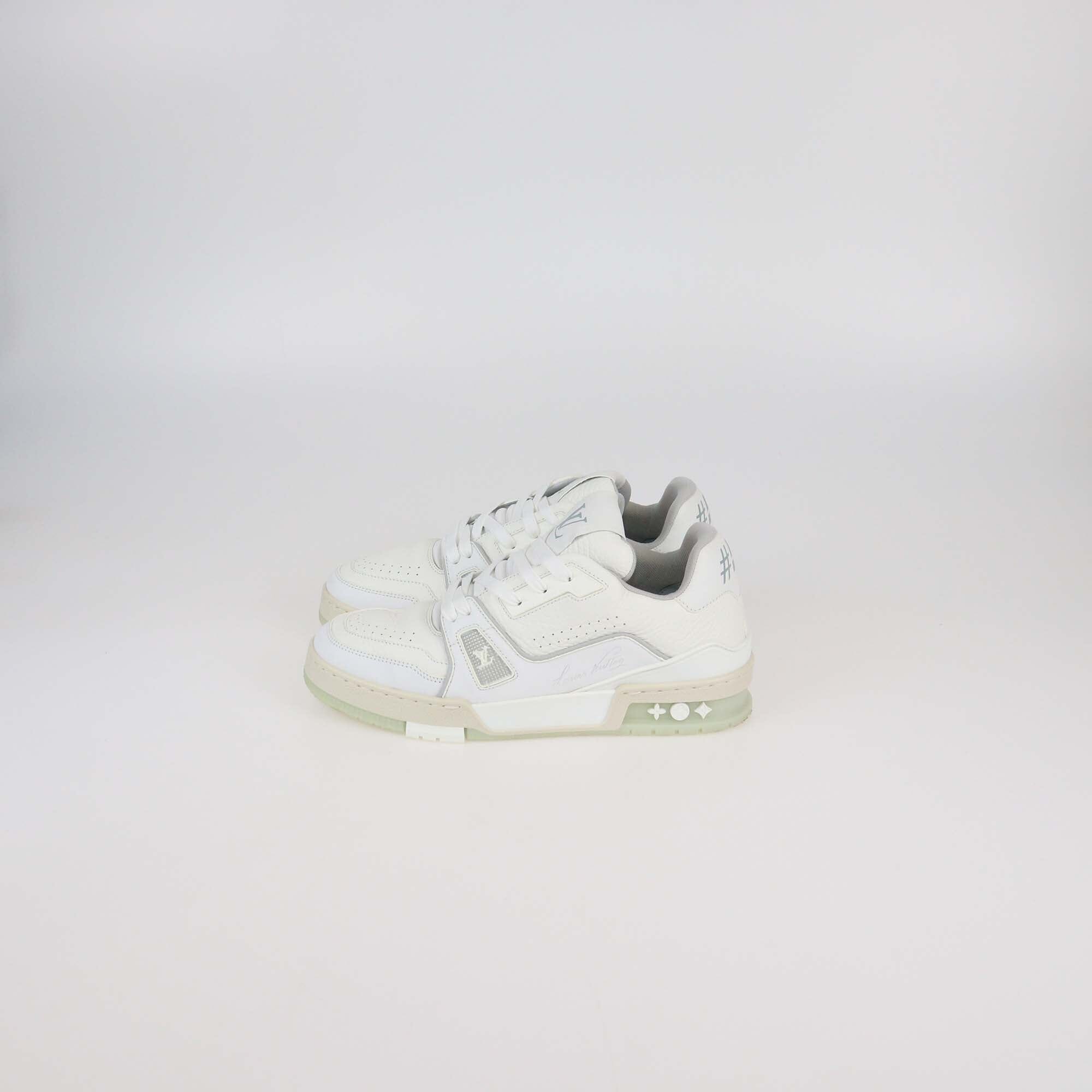 Louis Vuitton White Leather LV Trainer Sneakers Womens Louis Vuitton 