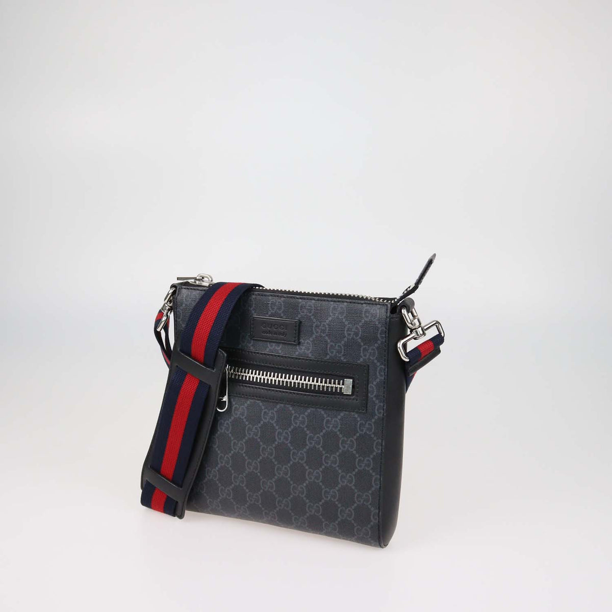 Gucci Black GG Supreme Canvas and Leather Messenger Bag