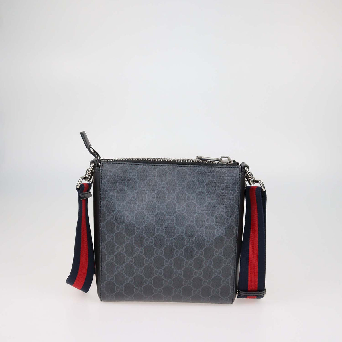 Gucci Black GG Supreme Canvas and Leather Messenger Bag