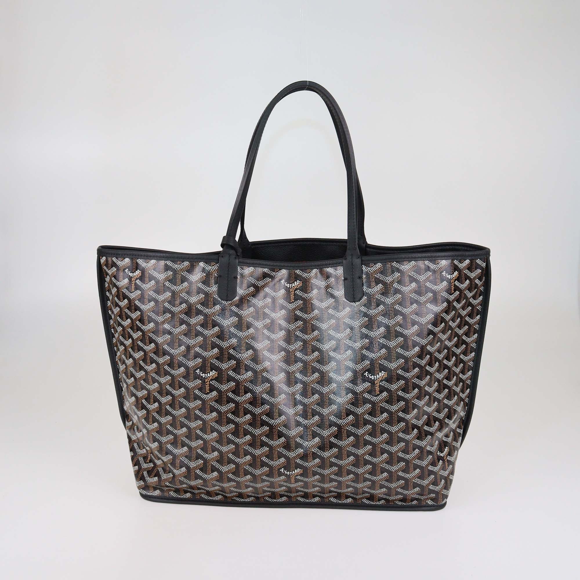 Goyard Black Goyardine Canvas Bulldog Print Anjou PM Tote