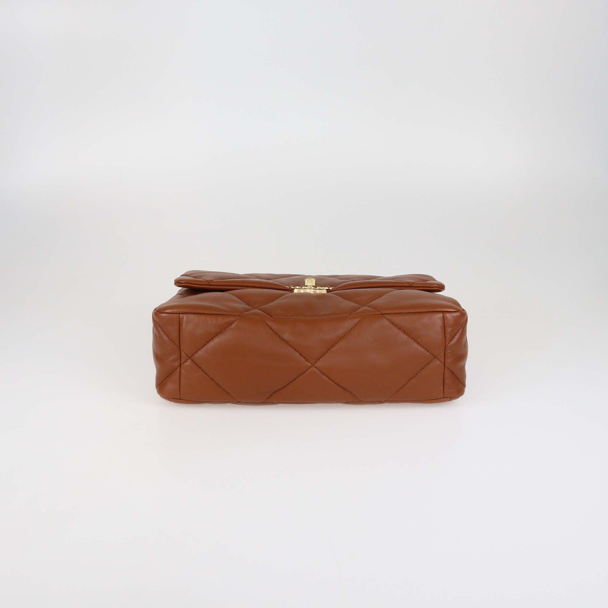 Chanel Brown Quilted Leather Large 19 Flap Bag