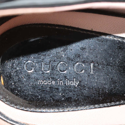Gucci Black Patent Leather Platform Peep Toe Pumps